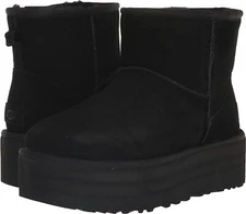 UGG CLASSIC MINI PLATFORM Sheepskin Ankle Boots 1134991 WOMENS BLACK