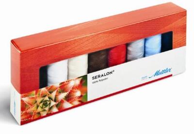 Amann Mettler Seralon Box No.100 (8 Farben/200 m) Allesnähgarn Nähgarn 1a Qualit
