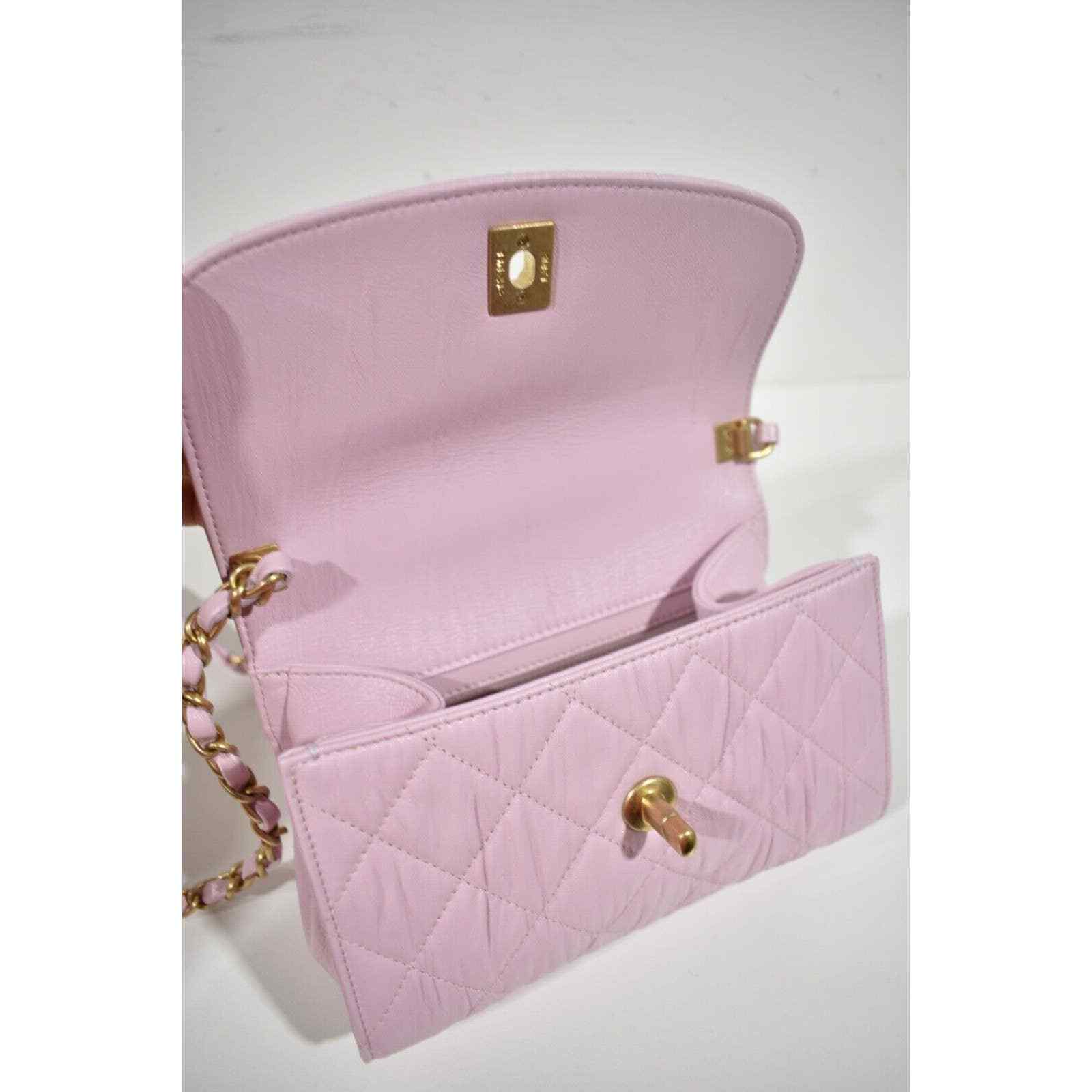 pink chanel purse with chain