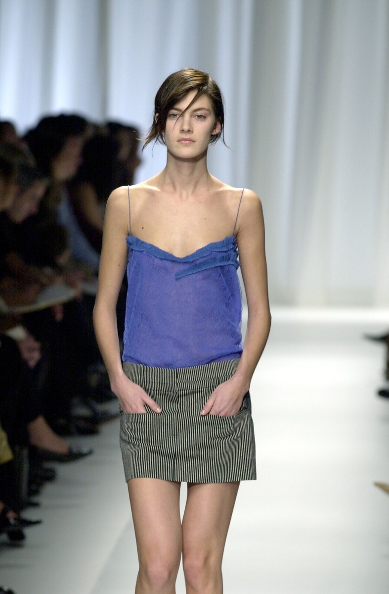 Balenciaga Le Dix Spring 2001 Pinstripe Pencil Skirt Ghesquiere