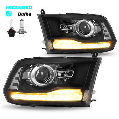 [Anti-fog]Projector Fit 2009-2018 Dodge Ram1500 2500 3500 Headlight LED DRL09-18