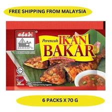 Free Ship Adabi Grilled Fish Paste Perencah Ikan Bakar 70gX6Packs Halal Malaysia