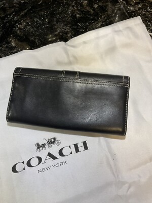 小物 Coach Soho Signature Flap Wallet Black Vintage COACH Signature SOHO Buckle Bifold Wallet Change Purse