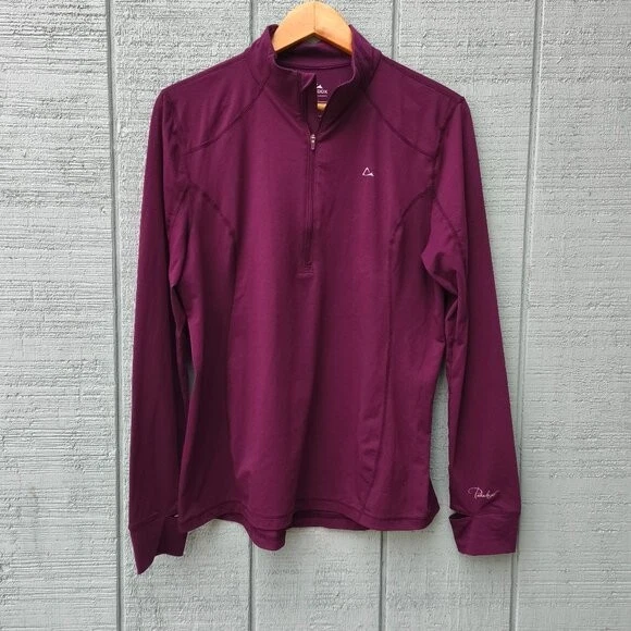 Paradox Merino Wool Blend 1/4 Zip Baselayer Top sz XL Purple Outdoors Hiking
