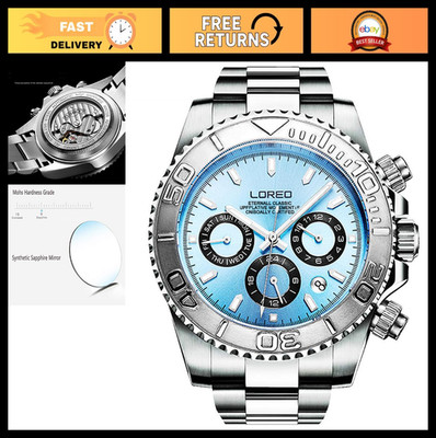 Men's Automatic Waterproof Watch - Silver Stainless Steel, Sapphire Glass, Ceram