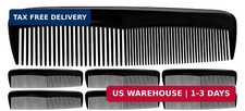 Pack of 7 Unbreakable Black Hair Combs - 5 Inch Dual-Bristle Styling Combs, Stro