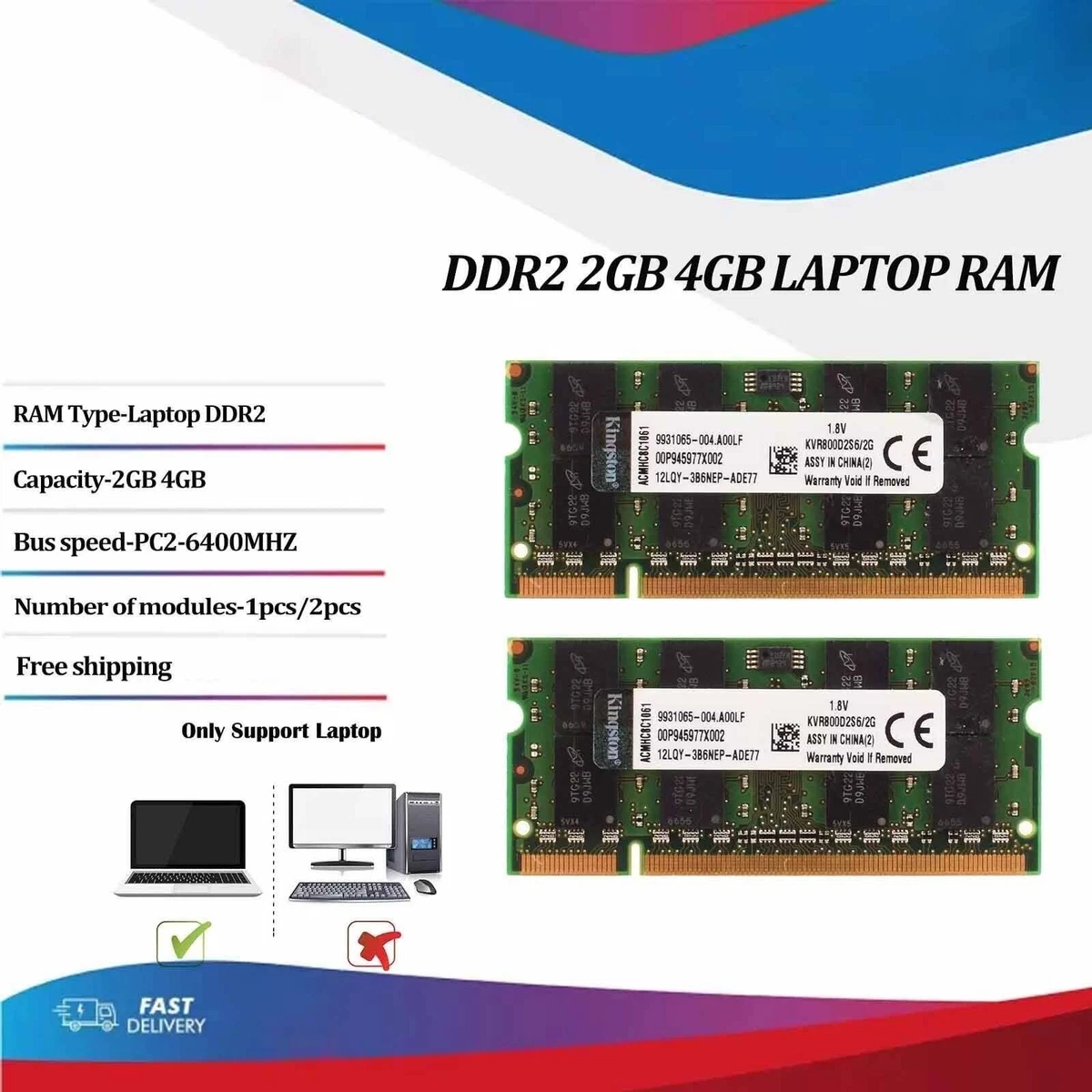 4gb Pc2 6400 Ddr2 800mhz Sodimm for sale | eBay