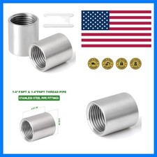 2PCS 304 Stainless Steel Cast Pipe Fitting, Coupling, 1/4" x 1/4" NPT Female ...