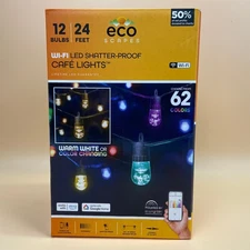 EcoScapes 24 Wi-Fi Color Changing LED Cafe Lights Enbrighten 12 Bulbs NEW