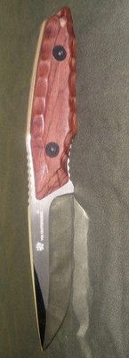 Hx Outdoors D145 Fixed Blade Peach Wood Scales With Real Leather Holster