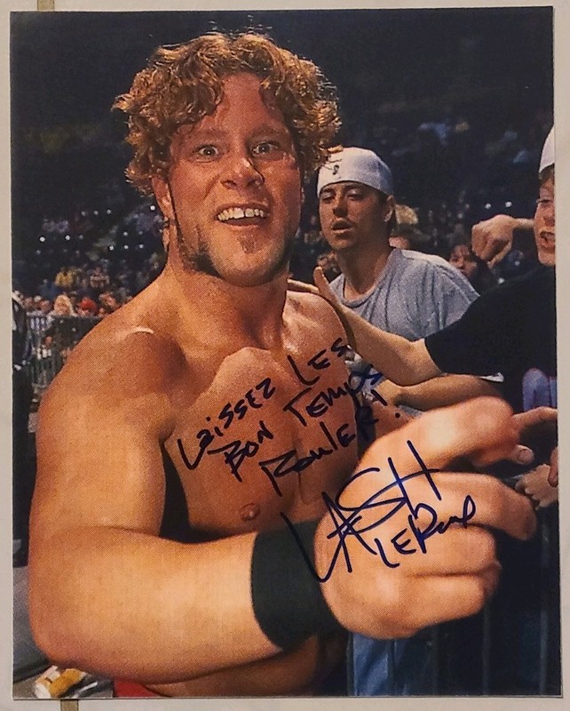 LASH LEROUX signed 8 X 10 photo WWE WWF WCW pro wrestling autograph 