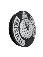 An Unusual  Vintage Ministry Of Sound Wall Clock Heavy Solid Metal Quartz