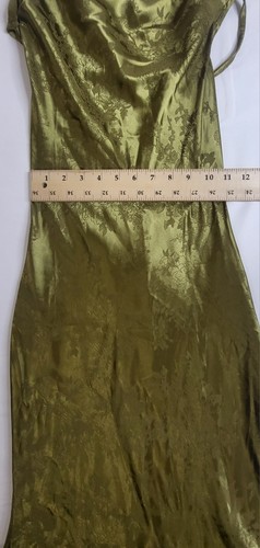 Cider Square Neck Drawstring Satin Green Floral Pattern Womens S Midi Dress NWT - Bild 9 von 10