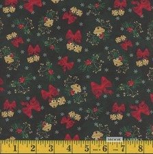 Cotton Christmas Deck the Halls Snowflakes Forest Fabric Print by Yard D604.02