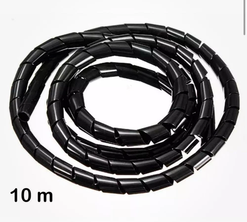 Kabelspirale Spiralschlauch Kabelschutz Kanal zuschneidbar 10 m 4-50 MM Schwarz