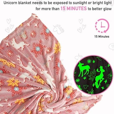 Kuschelige Glow in the Dark Wohndecke f��r Kinder und Erwachsene warm Flanell 50