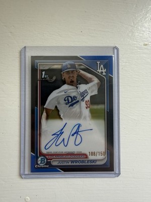 Justin Wrobleski 1st Bowman Chrome Auto True Blue /150