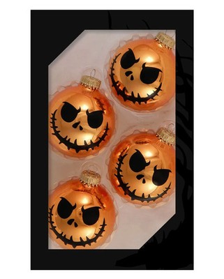 Scary Pumpkin Halloween Glas Weihnachtskugeln Ø6,5cm 4 Stück