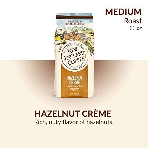 New England Coffee Hazelnut Creme, Medium Roast Ground Coffee, 11 Ounce (1 - Image 4 of 4