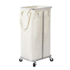 100L Rolling Laundry Hamper with Wheels Large Basket Organizer Cart Steel Frame