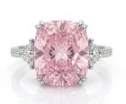 8.00 Ct Certified Cushion Cut Pink Natural Diamond Ring VVS1 White Gold Finish