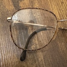 Luxottica Georgetown Gold Demi Brown Aviator Eyeglass Frames 54-20-140 Italy