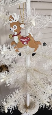 KURT ADLER-4''- WOODEN FLYING REINDEER ORNAMENT -BLITZEN-NEW- 2026