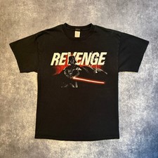 Vintage Star Wars Darth Vader Revenge Graphic T-Shirt Mens Large Black 2000s
