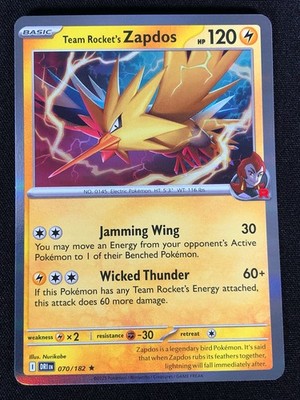 Pokemon Team Rockets Zapdos 070/182 Holo (NM)