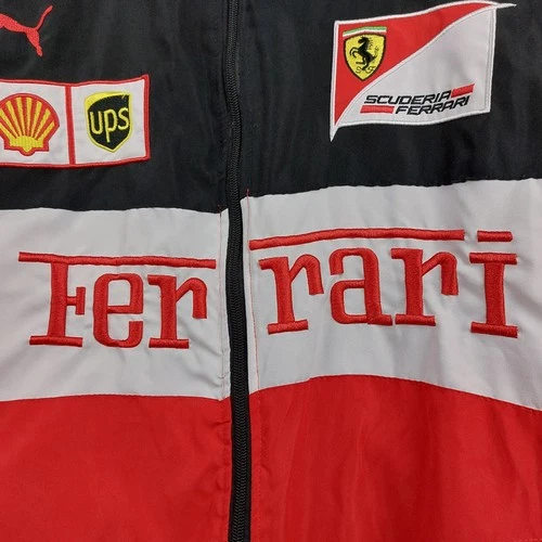 Vintage Scuderia Ferrari Mens Size XL F1 Racing Jacket Bomber Quilted Shell image 5