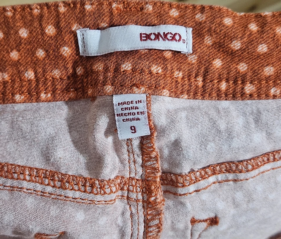 Juniors бонго брюки, размер 9, красный с горошек, эластичной, узкие ноги - Изображение 3 из 4