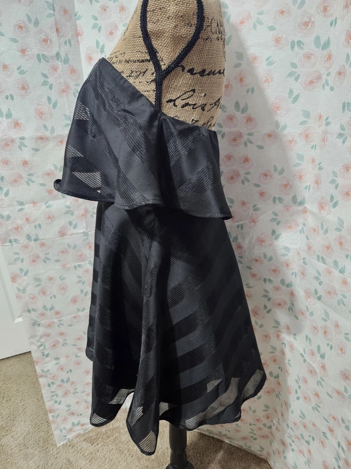 BEFORE YOU, JUNIOR'S BLACK COTTON BL STRAPLESS RUFFLED LINED DRESS, SIZE L - Image 4 of 4