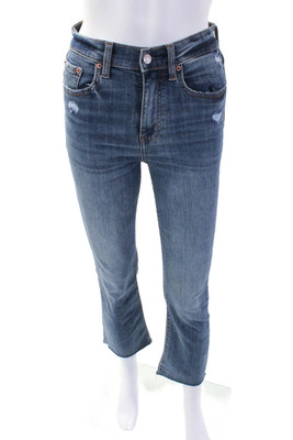 Daze Womens Repreve High Rise Boot Cut Jeans Blue Cotton Size 25