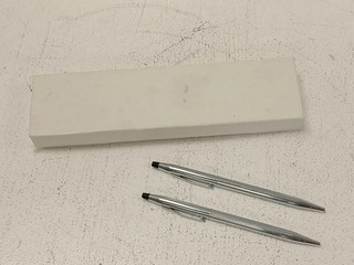 Pair of Cross Chrome Ballpoint Pens with Presentation Box