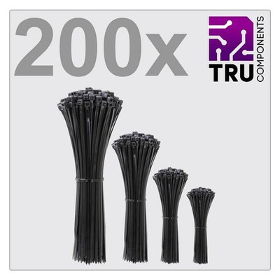 200er Multipack TRU COMPONENTS TC-12888552 T24CA070 Kabelbinder 100 mm, 150 mm,