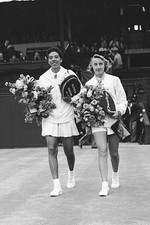 Althea Gibson Angela Mortimer walk onto centre court for Ladies Si- Old Photo