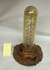 Old Art Deco Thermometer Olson Funeral Ambulance Ser Menomonie WI Wis Wisconsin