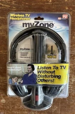 New & SEALED My Zone Wireless TV Headphones Transmits to 100 FT As Seen On TV