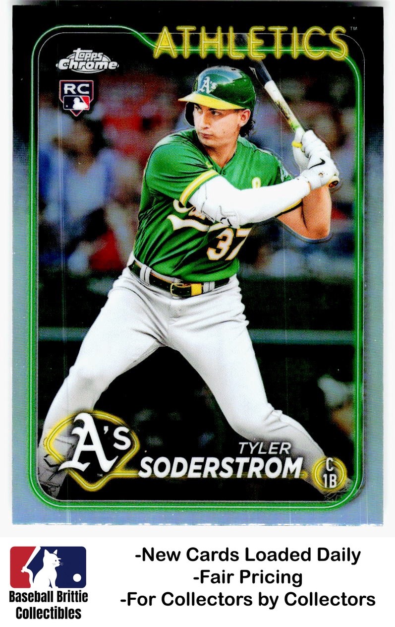 2024 Topps Chrome #298 Tyler Soderstrom Refractor Rookie RC Oakland Athletics