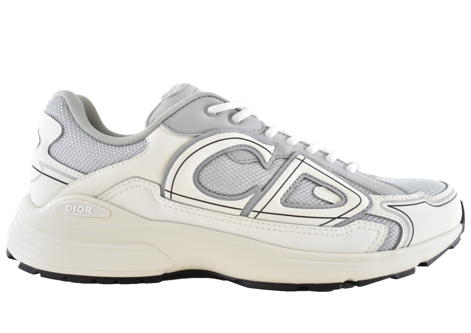 Dior Mens B30 Countdown Grey White Low Top Lace Up Flat Trainer Sneakers 44 11