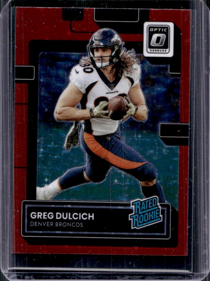 2022 Donruss Optic Greg Dulcich Red Stars Rated Rookie #288 Broncos
