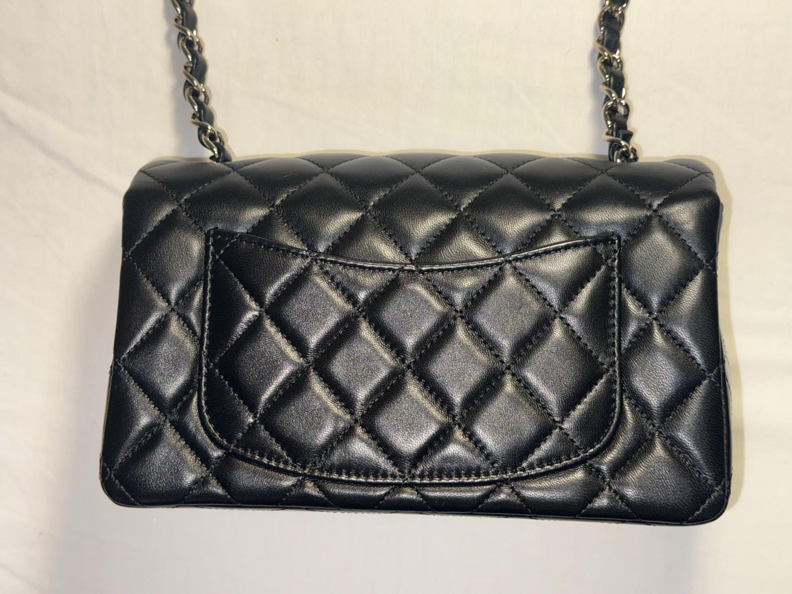 RARE CHANEL MINI FLAP BLACK LAMBSKIN CGHW FULL SET image 9