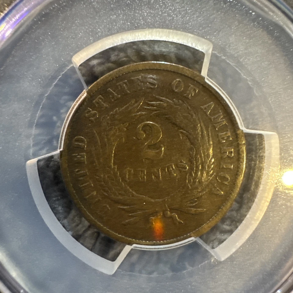 1866 2 Cents Piece CLEANED Small Motto - Image 4 of 4