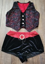 Art STONE Dance Costume, 2 Piece, Red And Black XLC 2345