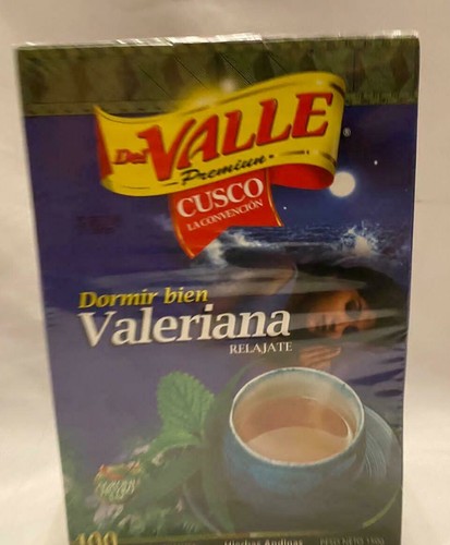 Del Valle Premium Tee Valeriana Relajante Peruanischer Tee 100 Beutel versiegelte Box Peru - Bild 3 von 5