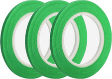 3 Pack 1/4" X 60Yard Green Painters Tape with Thin Narrow Finishing  14 Day Eas