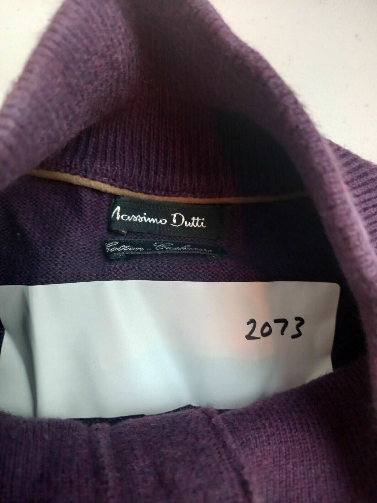 Massimo Dutti purple 95% cotton 5% cashmere Jumper. UK men's size Medium Large thumbnail 6