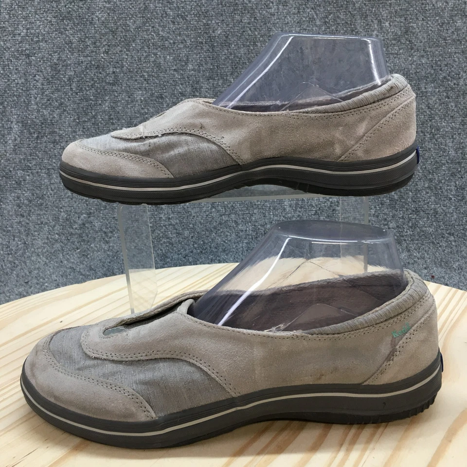 Zapatos Keds para mujer 8 ballets planos gris gamuza cómodos sin cordones bajos WH45044M Foto 2 de 4