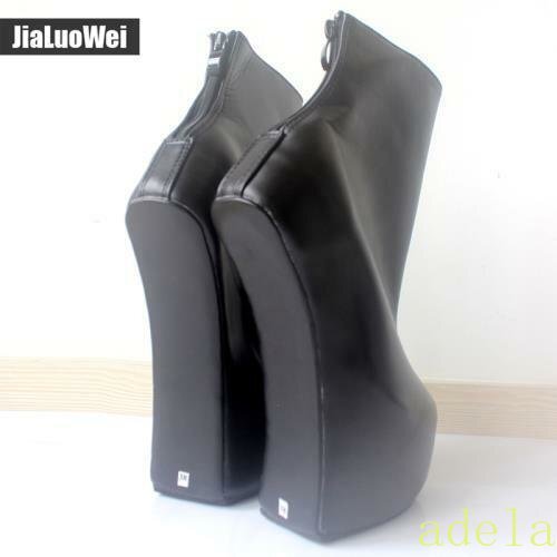 Womens Ballet Boots 20cm High Wedge Heel Hoof Sole Heelless Ccubwar Party Shoes - Picture 11 of 17