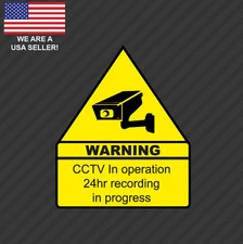 Home CCTV Surveillance Security Camera Video Sticker Warning Decal Defense Sign